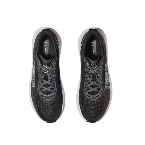 MACH 6 WIDE - נעלי ספורט הוקה לגברים מאך 6 רחבות בצבע שחור/לבן