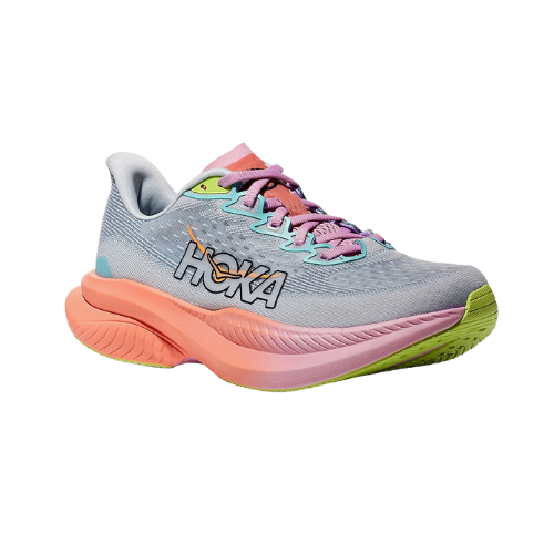 MACH 6 WIDE - נעלי ספורט הוקה לנשים מאך 6 רחבות בצבע כתום אשליה/כחול בין ערביים