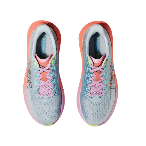 MACH 6 WIDE - נעלי ספורט הוקה לנשים מאך 6 רחבות בצבע כתום אשליה/כחול בין ערביים