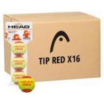 קרטון 16 מארזי 3 כדורי טניס - Head TIP Red