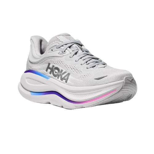 HOKA BONDI 9 - נעלי ספורט לאישה בונדי 9 בצבע אפור/לבן תמונה ראשית