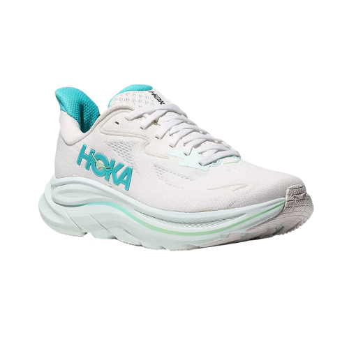 HOKA CLIFTON WIDE 10 - נעלי ספורט נשים הוקה קליפטון 10 רחבות בצבע לבן/כחול סיאלו תמונה ראשית