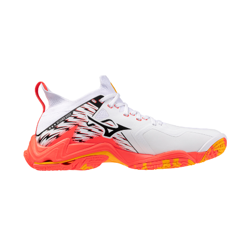 נעלי כדורעף יוניסקס דגם WAVE LIGHTNING NEO 3 Mizuno בצבע כתום/לבן