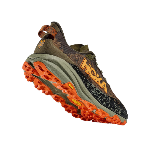 HOKA SPEEDGOAT 6 WIDE - נעלי ספורט גברים ספידגוט 6 רחבות בצבע זית/כתום תמונה משנית