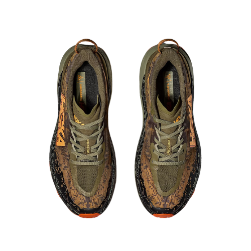 HOKA SPEEDGOAT 6 WIDE - נעלי ספורט גברים ספידגוט 6 רחבות בצבע זית/כתום