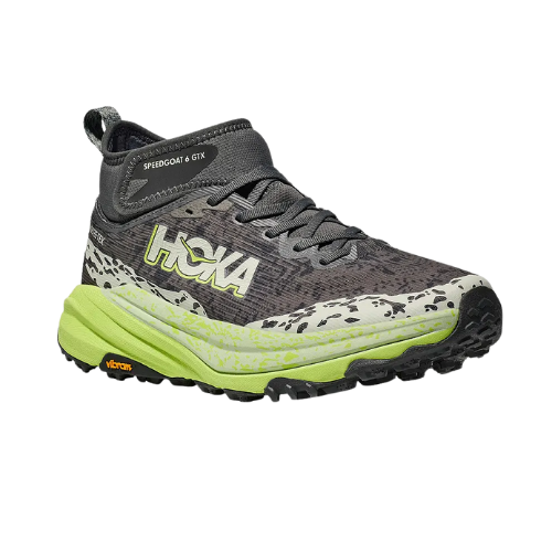 HOKA SPEEDGOAT 6 MID GTX - נעלי הוקה ספידגוט 6 מיד לגברים בצבע אפור אורביט/ירקרק תמונה ראשית