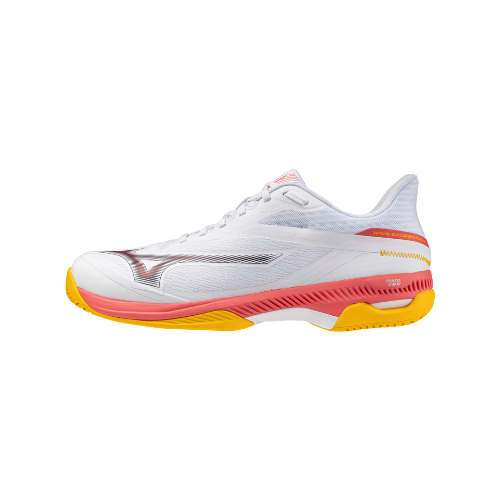 נעלי טניס גברים דגם WAVE EXCEED COURT AC Mizuno בצבע לבן/כתום תמונה ראשית