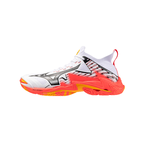 נעלי כדורעף יוניסקס דגם WAVE LIGHTNING NEO 3 Mizuno בצבע כתום/לבן