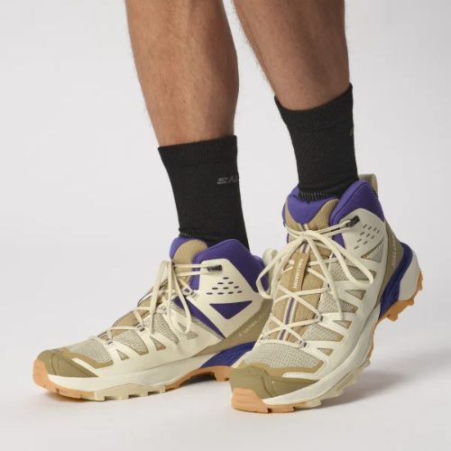 נעלי ריצה לגברים דגם X Ultra 360 Edge Mid Gtx SALOMON בצבע חול וסגול