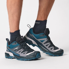נעלי טיולים אטומות למים לגברים דגם X ULTRA 360 GORE-TEX SALOMON בצבע כחול אפור
