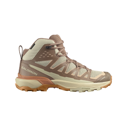 נעלי טיולים אטומות למים לנשים דגם X ULTRA 360 EDGE MID GORE-TEX SALOMON בצבע חול