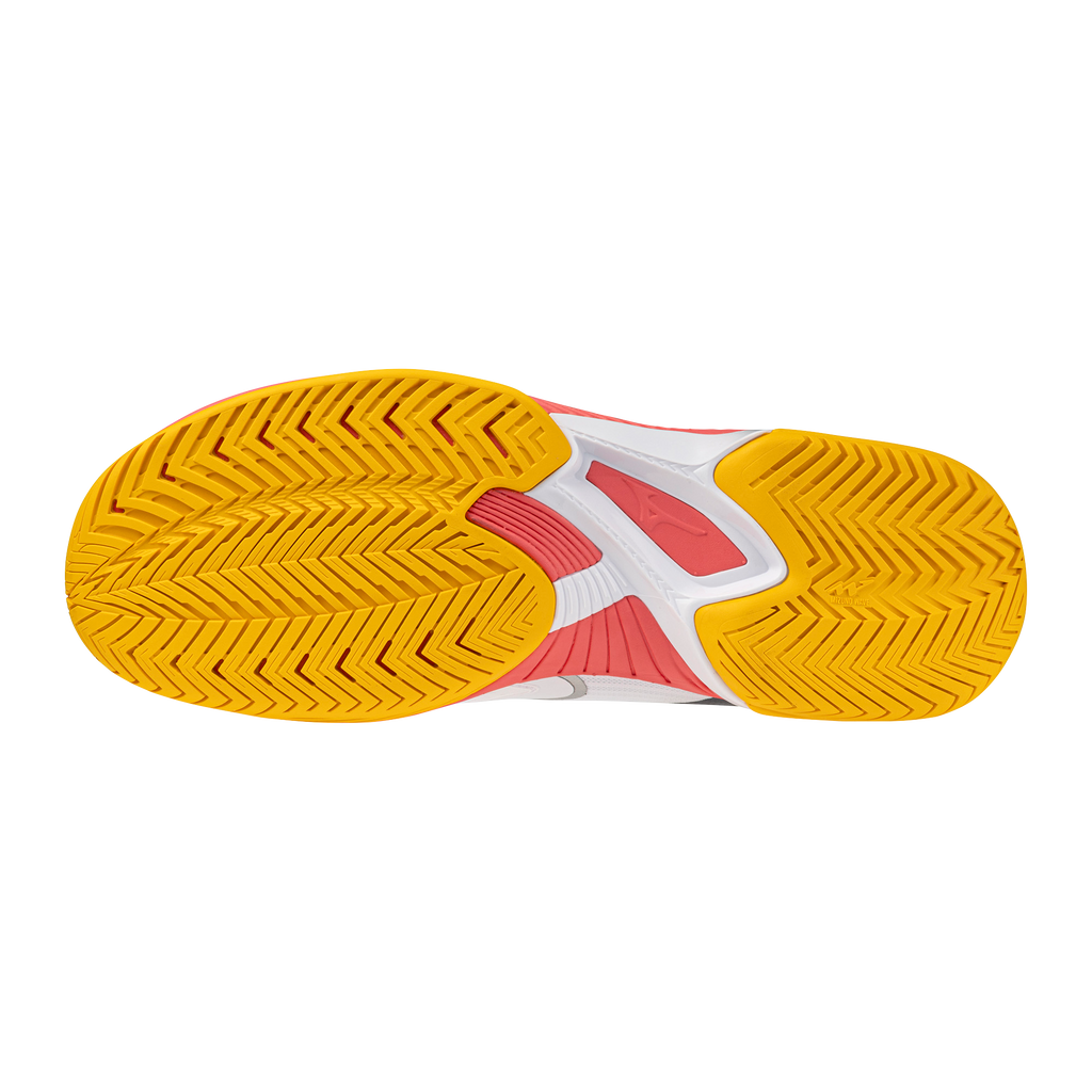 נעלי טניס גברים דגם WAVE EXCEED COURT AC Mizuno בצבע לבן/כתום