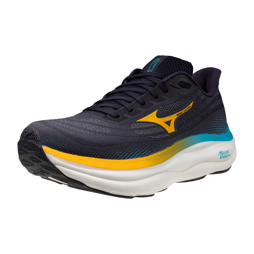 נעלי ריצה לגברים דגם WAVE SKY 9 Mizuno בצבע שחור צהוב
