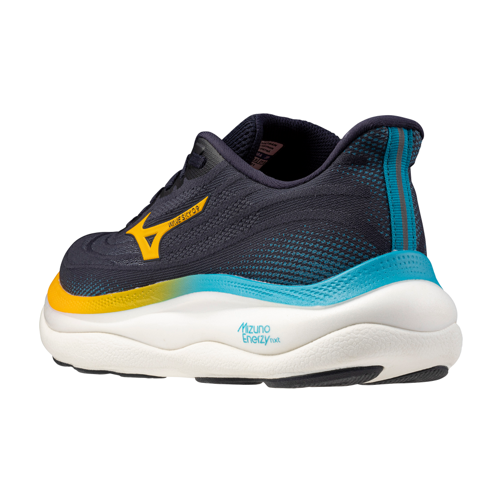 נעלי ריצה לגברים דגם WAVE SKY 9 Mizuno בצבע שחור צהוב