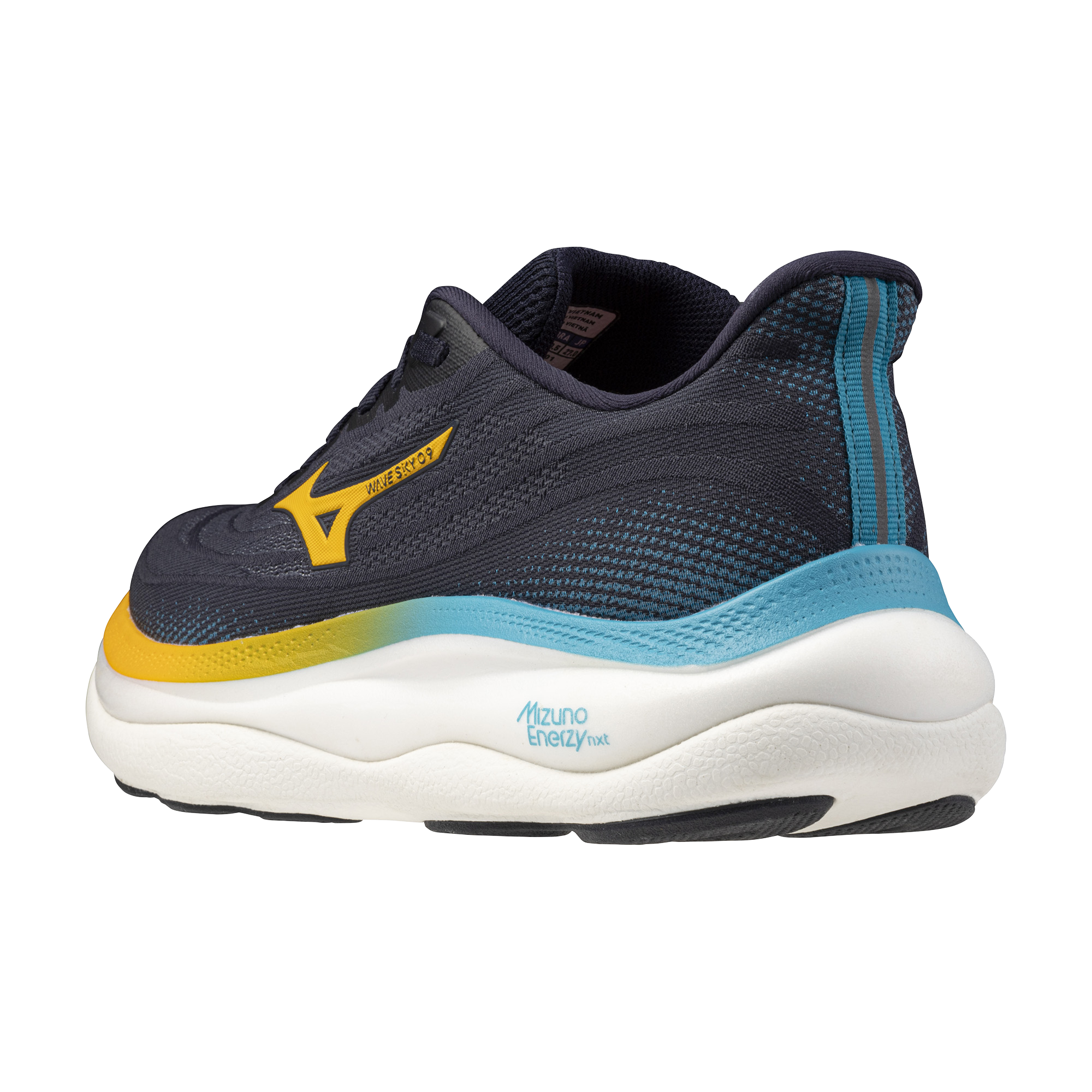 נעלי ריצה לגברים דגם WAVE SKY 9 Mizuno בצבע שחור צהוב