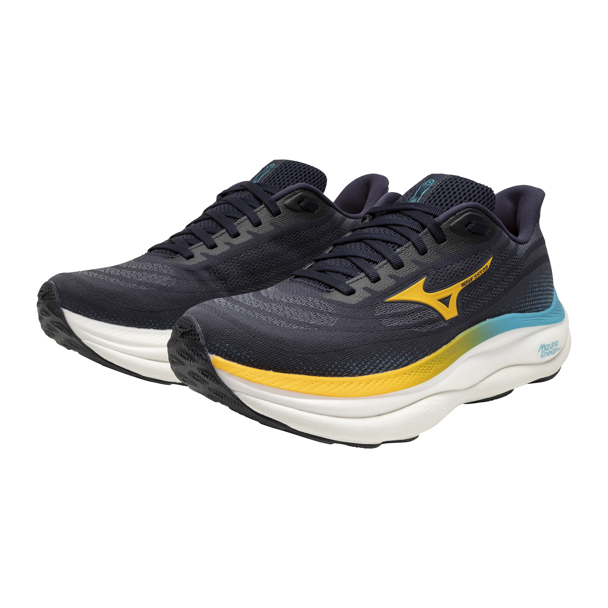 נעלי ריצה לגברים דגם WAVE SKY 9 Mizuno בצבע שחור צהוב תמונה משנית
