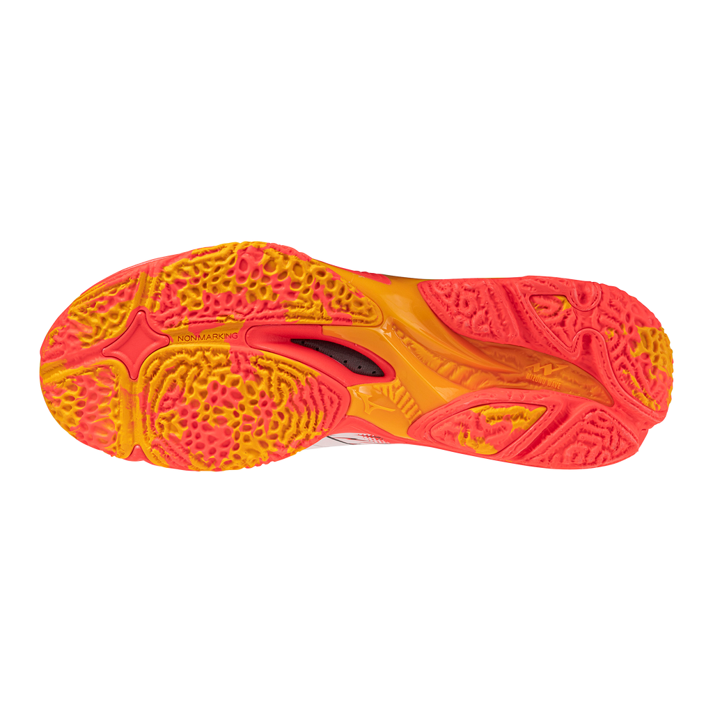 נעלי כדורעף יוניסקס דגם WAVE LIGHTNING NEO 3 Mizuno בצבע כתום/לבן