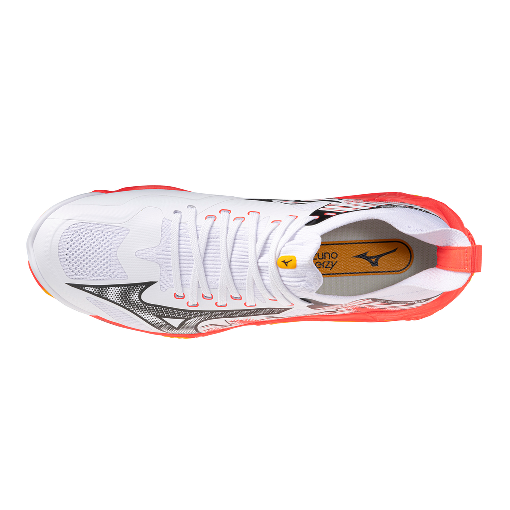 נעלי כדורעף יוניסקס דגם WAVE LIGHTNING NEO 3 Mizuno בצבע כתום/לבן