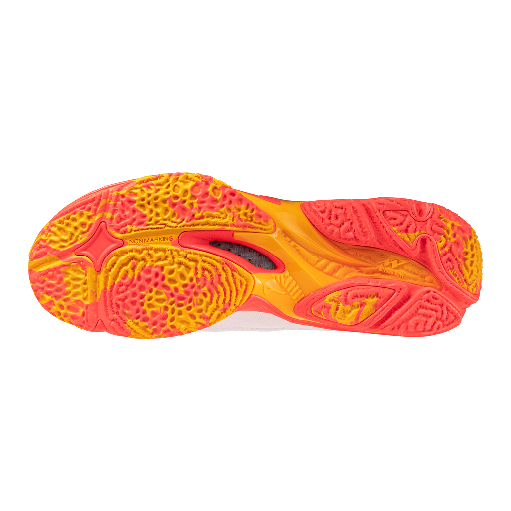 נעלי כדורעף יוניסקס דגם WAVE LIGHTNING Z8 MID Mizuno בצבע כתום/לבן
