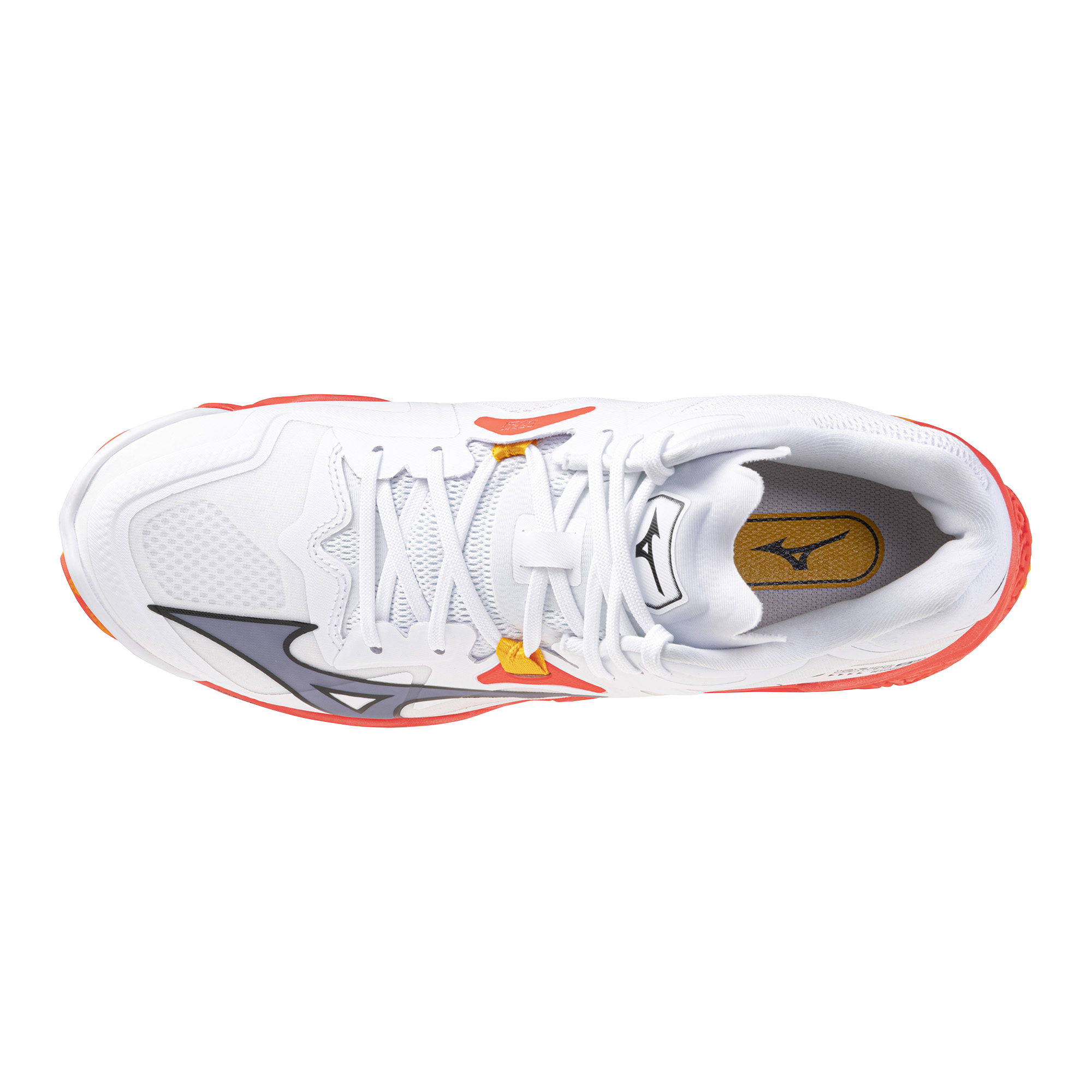 נעלי כדורעף יוניסקס דגם WAVE LIGHTNING Z8 MID Mizuno בצבע כתום/לבן