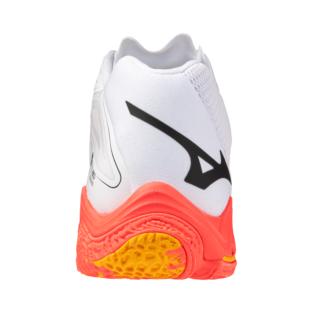 נעלי כדורעף יוניסקס דגם WAVE LIGHTNING Z8 MID Mizuno בצבע כתום/לבן