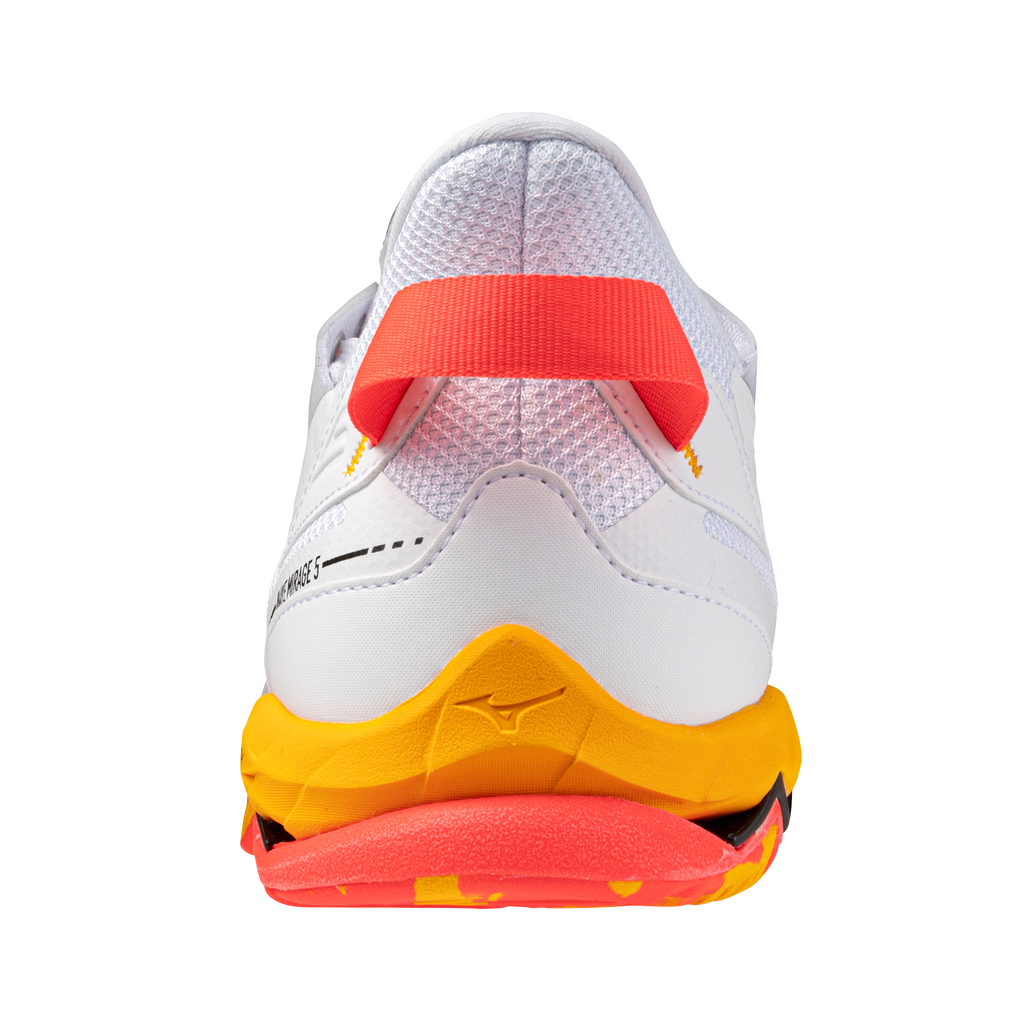 נעלי כדוריד יוניסקס דגם WAVE MIRAGE 5 Mizuno בצבע כתום/לבן