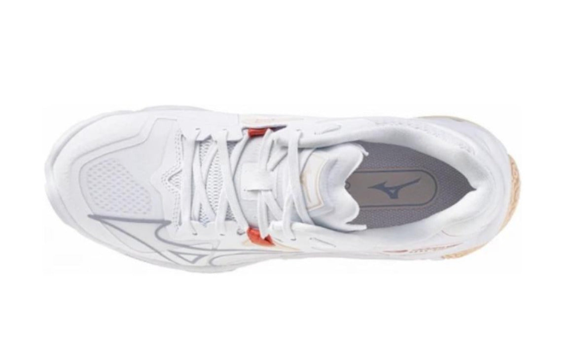 נעלי כדורעף נשים דגם WAVE LIGHTNING Z8 Mizuno בצבע לבן - פודרה